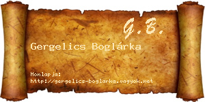 Gergelics Boglárka névjegykártya